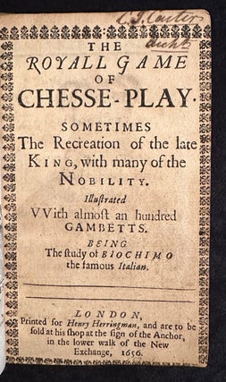 The Royall Game of Chesse-Play.