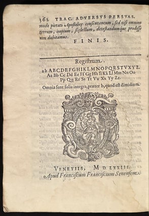 Epistolarum familiarium liber, Venice: Francesco De Franceschi, 1573.