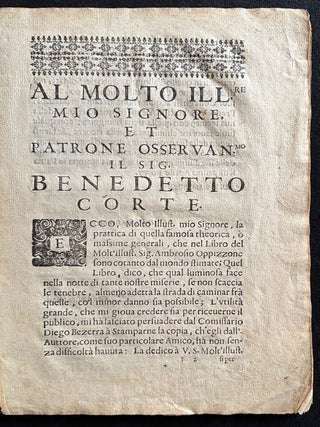 Dechiaratione Della Vera Quantita Del Soldo. Pavia: Giovanni Magri, 1637.